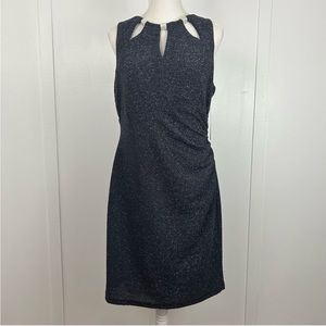 NWT Eliza J womens dress evening stretchy fitted gray shimmer size 14